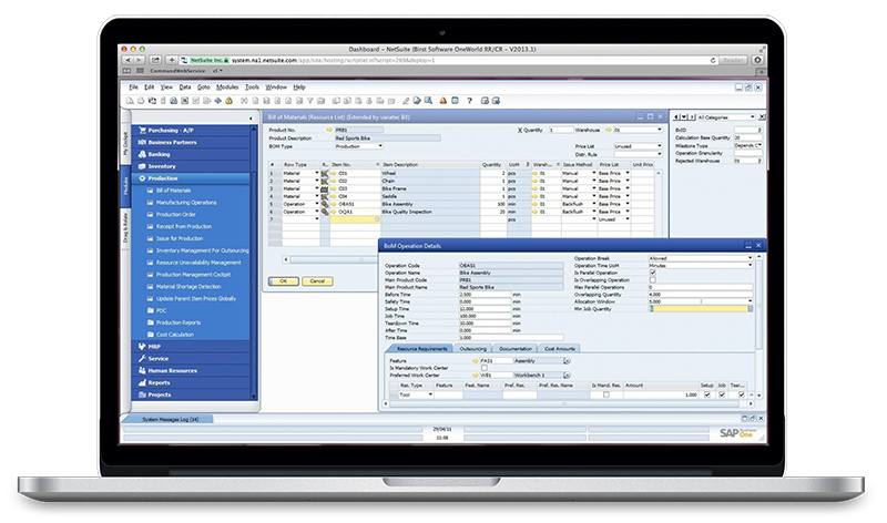 SAP Business One Bill of Materials UI appearance