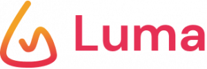 Logo PT Luma Solusi Digital Orange Flame Pink Font